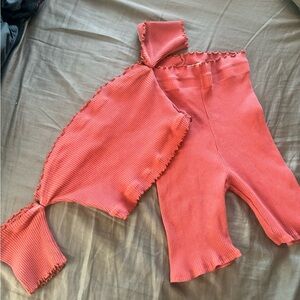 Fashion Nova Coral Ribbed Top